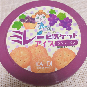 【カルディ】大人気「ミレービスケットアイス」のラムレーズン味がめちゃ美味しい♡