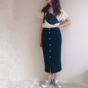 【GU新作】トレンドのリブ素材を使ったタイトスカートがかわいい♡