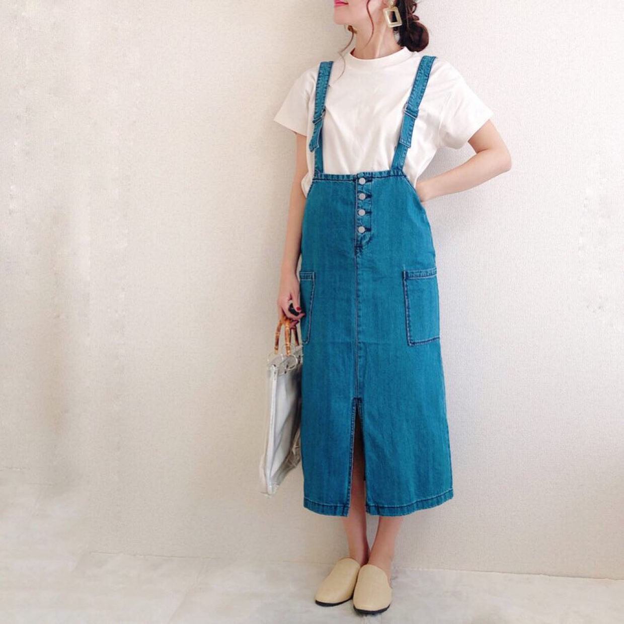  【GU】ゆるっと可愛い「デニムサロペットロングスカート」が1490円！カジュアル派におすすめ♡ 