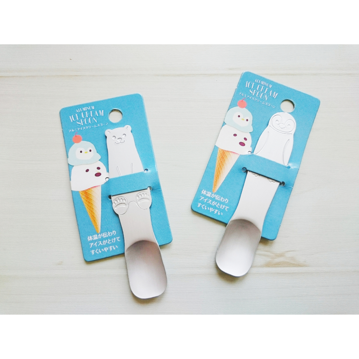  【キャンドゥ】シロクマ型＆ペンギン型のアイスクリームスプーンがかわいすぎる♡ 