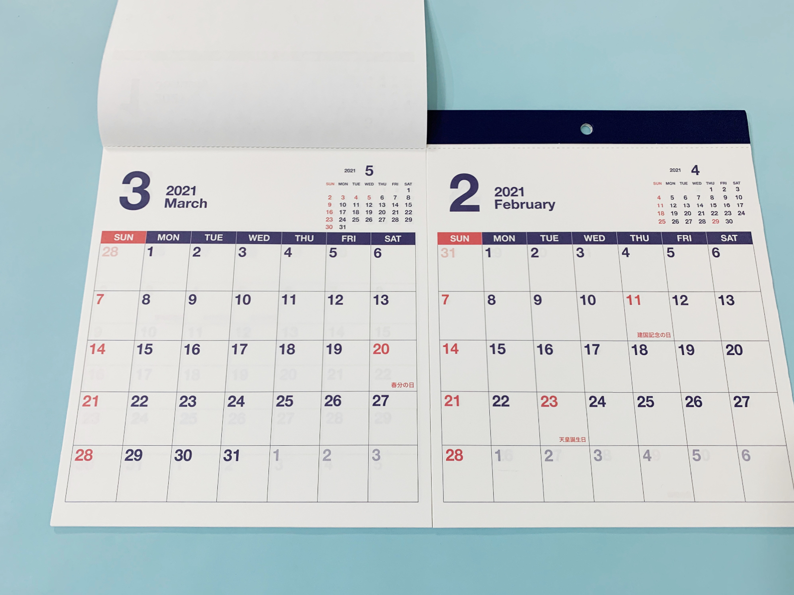 ダイソー「壁掛けカレンダー（A3、横、2か月）」
