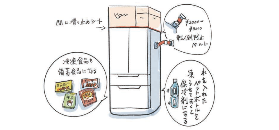 冷蔵庫の地震対策