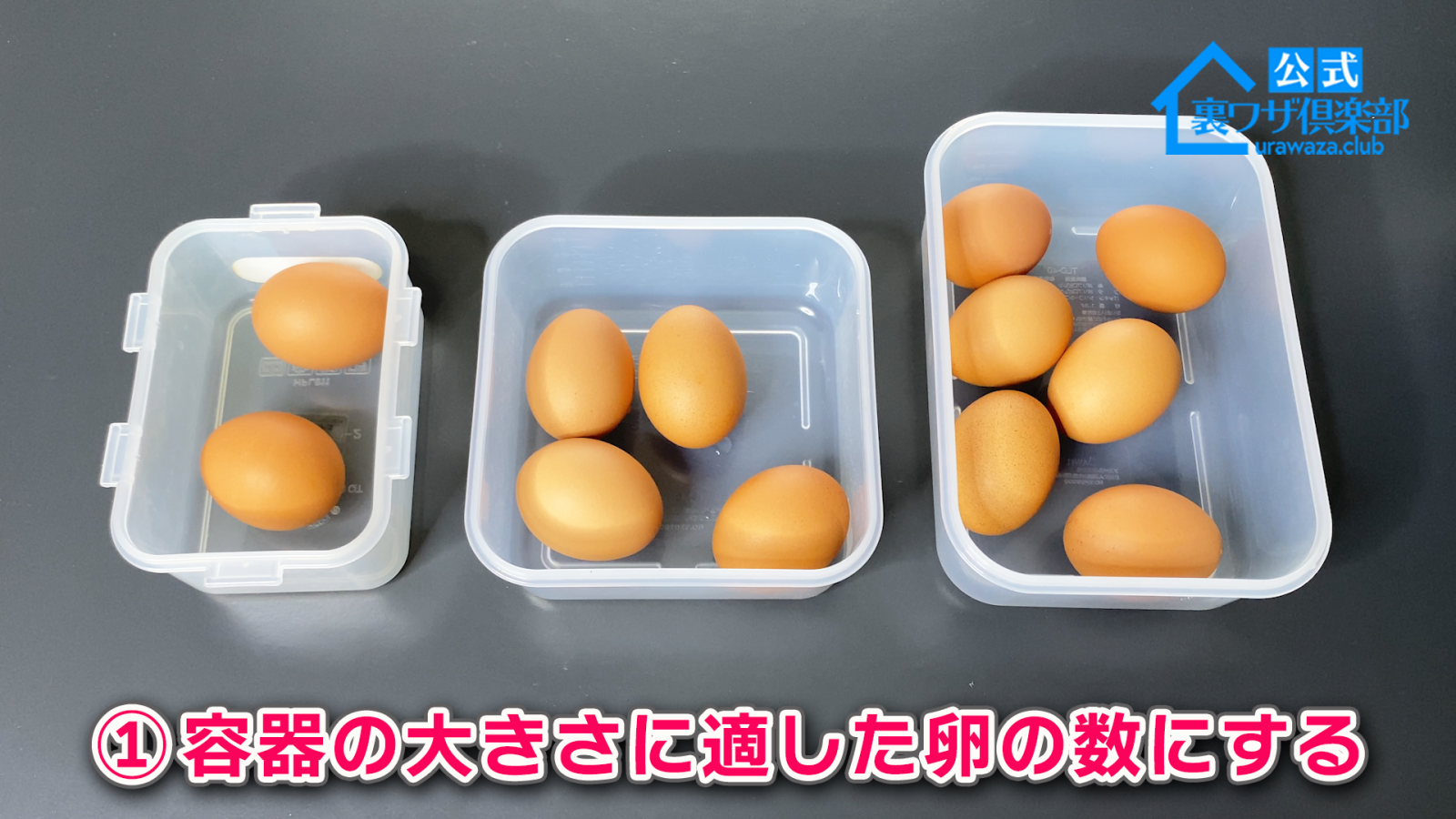 容器サイズに合った卵の数