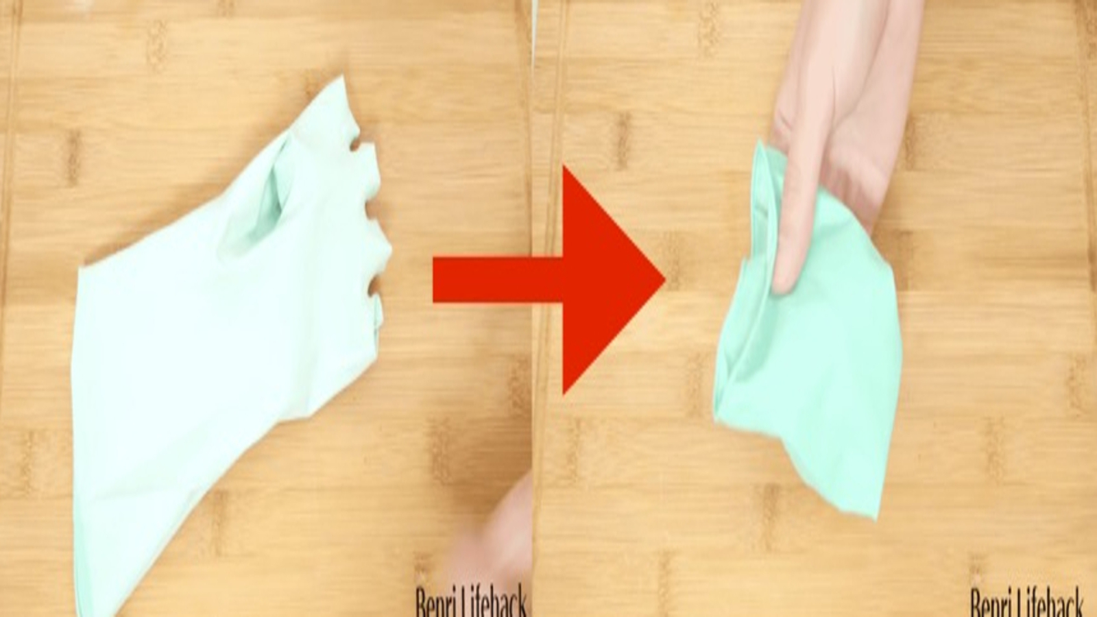 裏返しになった「ゴム手袋」を簡単にもとに戻す方法。