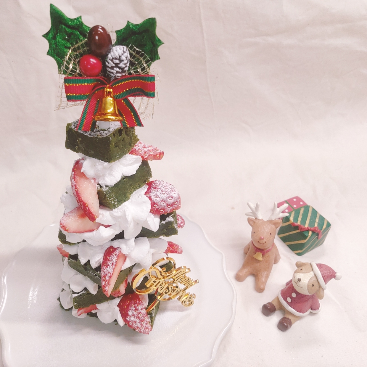  抹茶のクリスマスツリーケーキ 