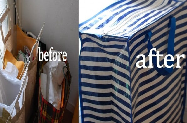 衣替えが楽チンになる １００均の ファスナー付ナイロンバッグ 収納
