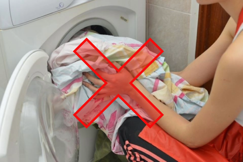 NG洗濯2「洗濯物の詰め込みすぎ」