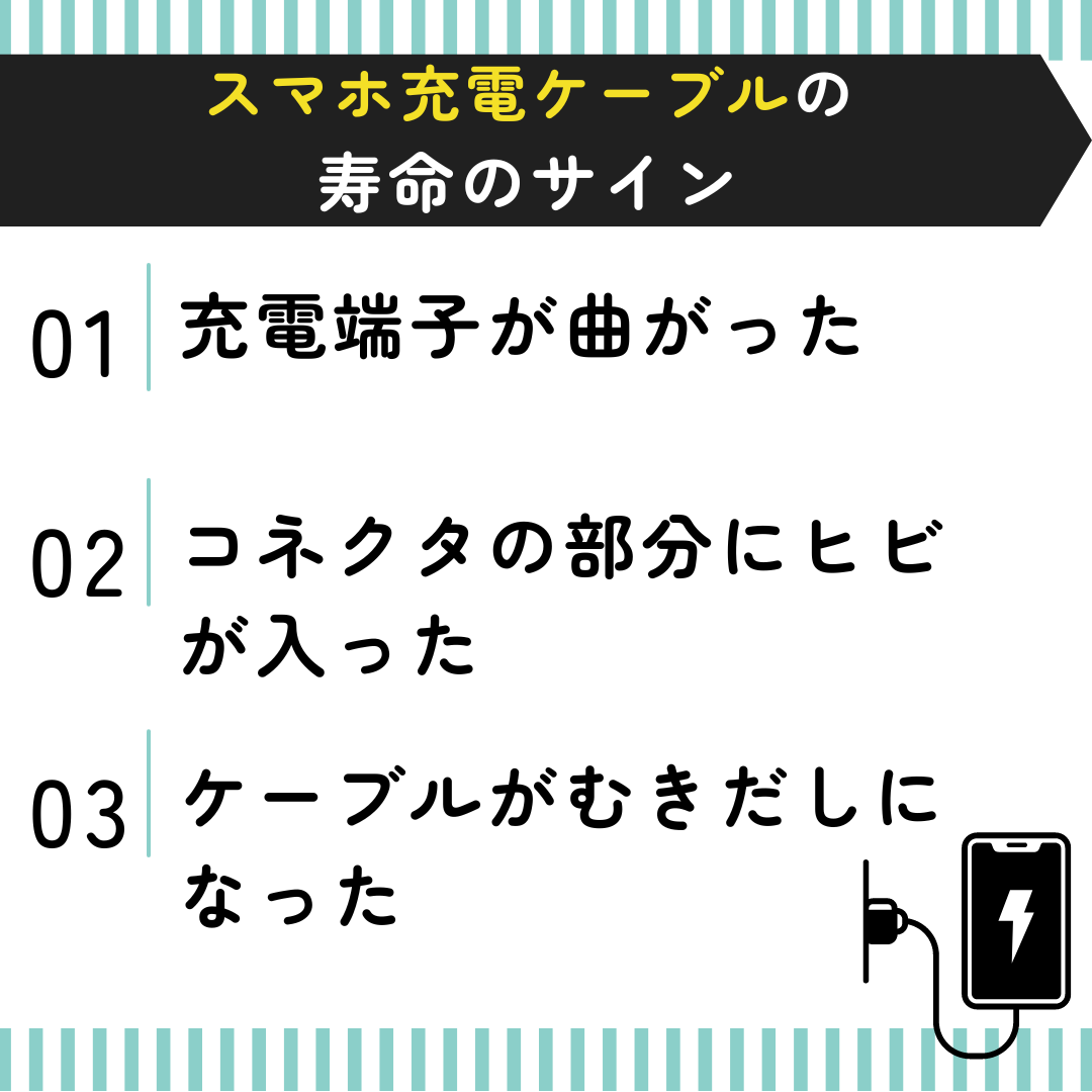 スマホの充電ケーブルを買い替えるサイン