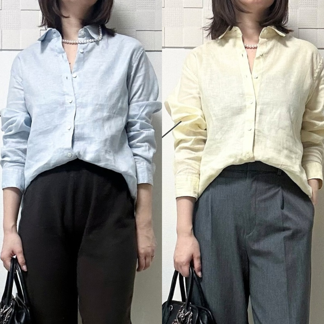 【UNIQLO】ちょっとした工夫で垢抜ける。40代おしゃれな人の「カラーシャツ」の着こなし術3選 