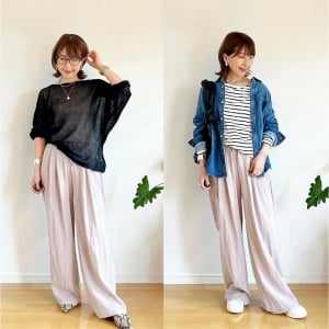40歳からの甘すぎない「ピンクパンツコーデ」3選「想像以上に着まわし力抜群！」「くすみピンクが鍵」