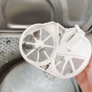 「洗濯機の糸くずフィルター」を清潔に保つ“つけ置き掃除テク”「気持ちいい」「臭いまでスッキリ！」