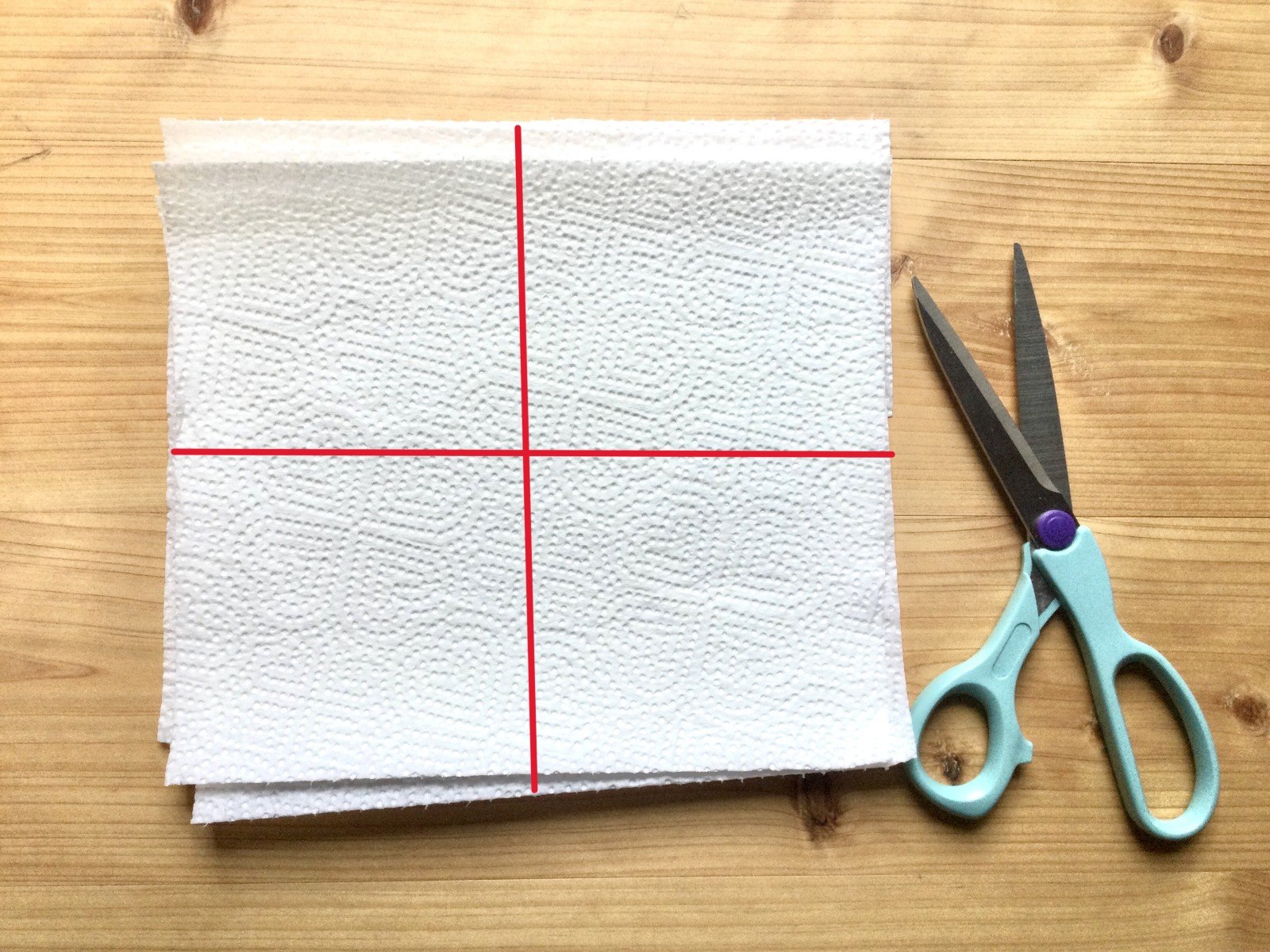 4分の1のサイズに切って使用！家事をするのにサイズも使いやすい！