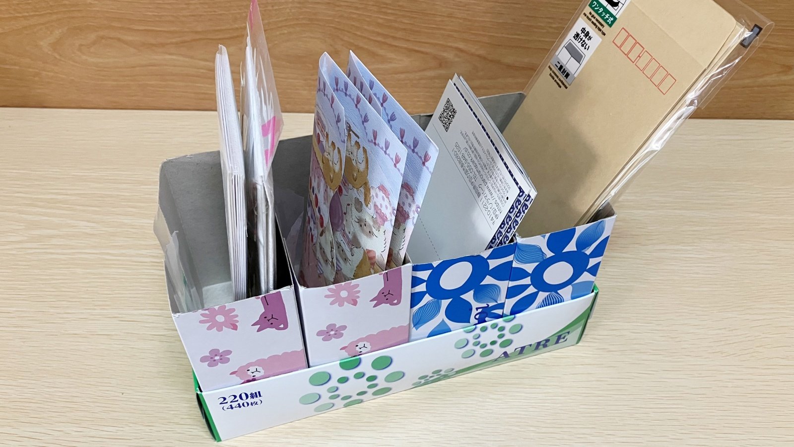 ティッシュ箱で作る「仕切り収納BOX」