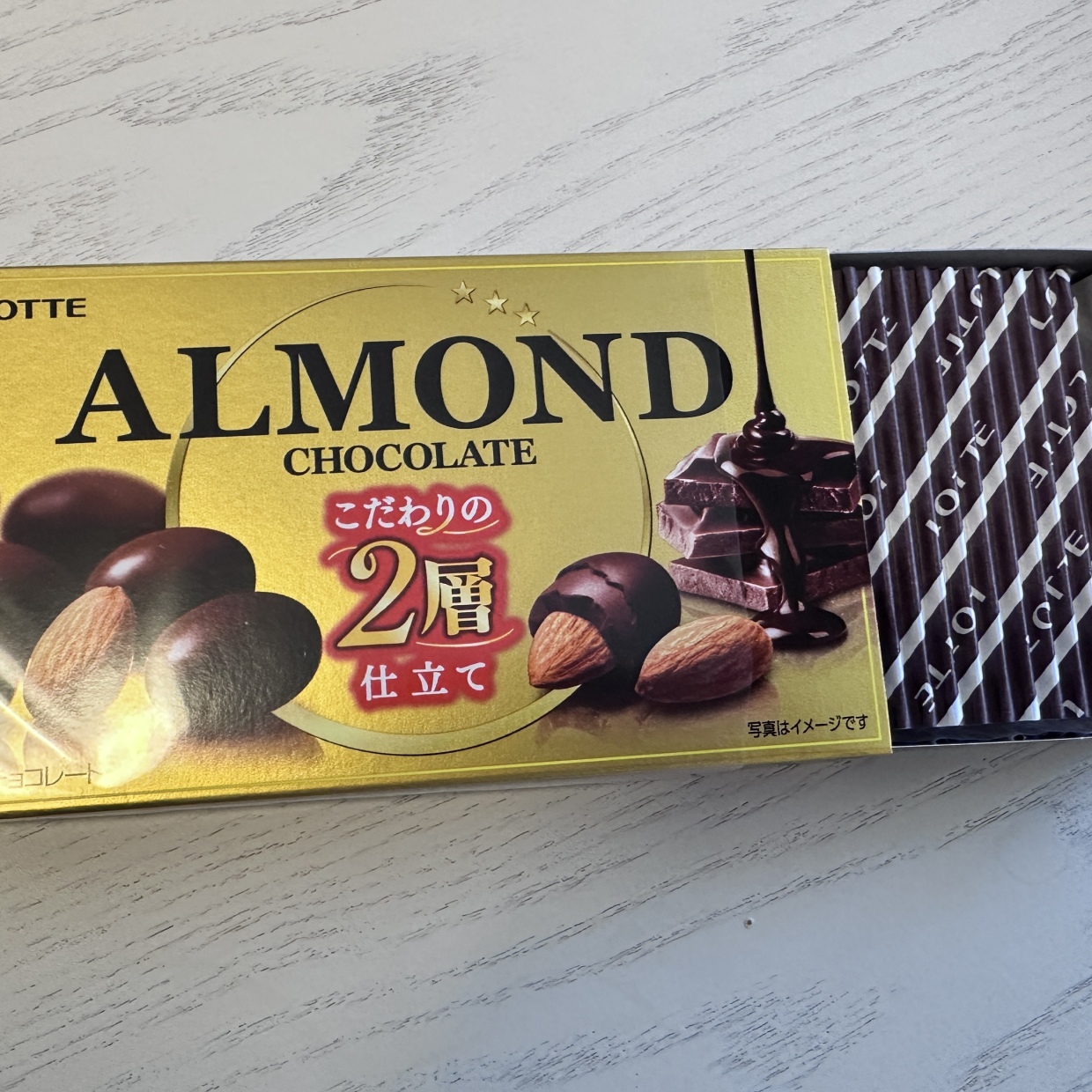 食べ終えた「アーモンドチョコの空き箱」の活用術4つ「ふたがスライド式なのいい」「チョコ以外を入れる」 