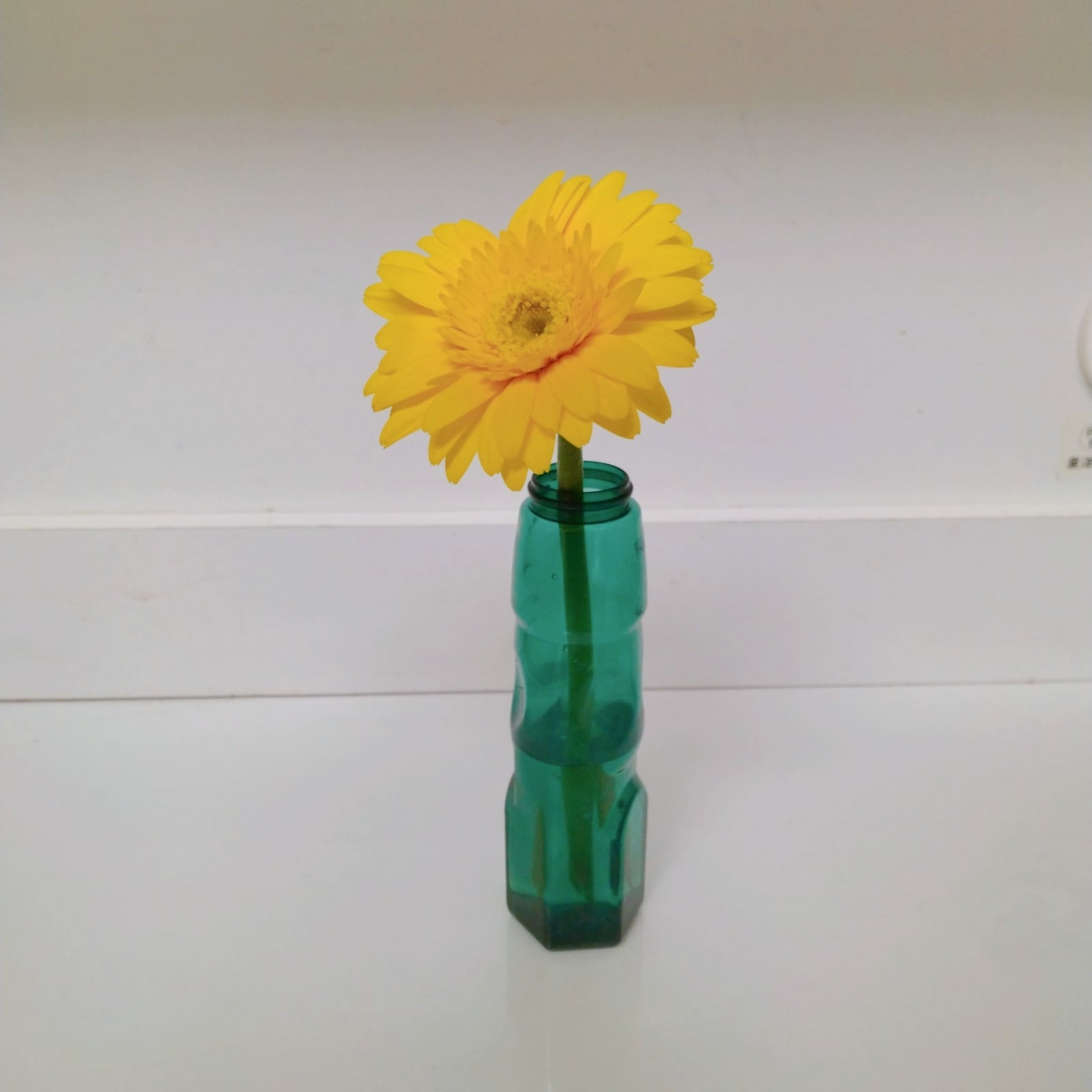 生花を入れたラムネの容器