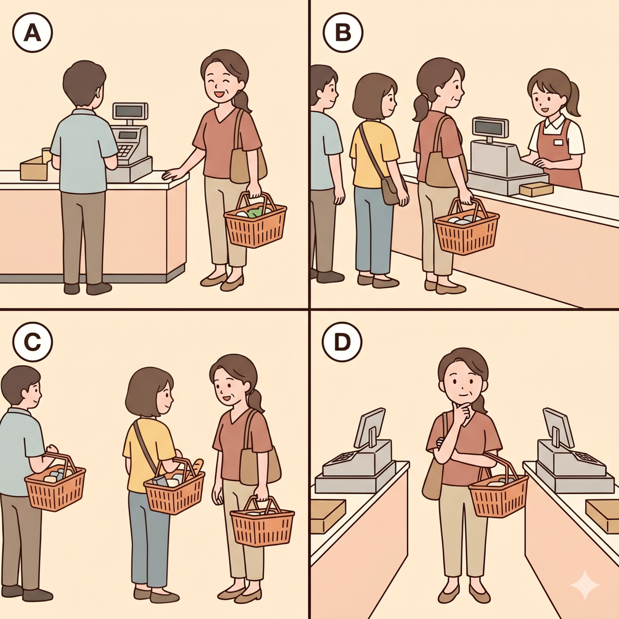  【心理テスト】スーパーのレジのどこに並ぶかでわかる。あなたの“チャンスの掴み方” 