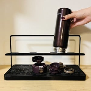 水筒、水切りラックに入れにくいから助かった…。「山崎実業の水切りボトルスタンド」が夏に便利