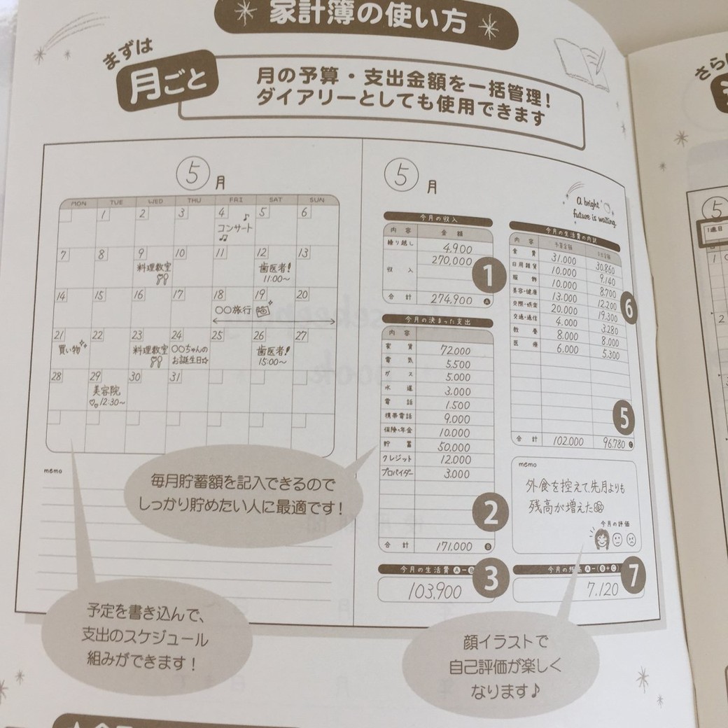 セリア「A5　日付書き込み式　家計簿」