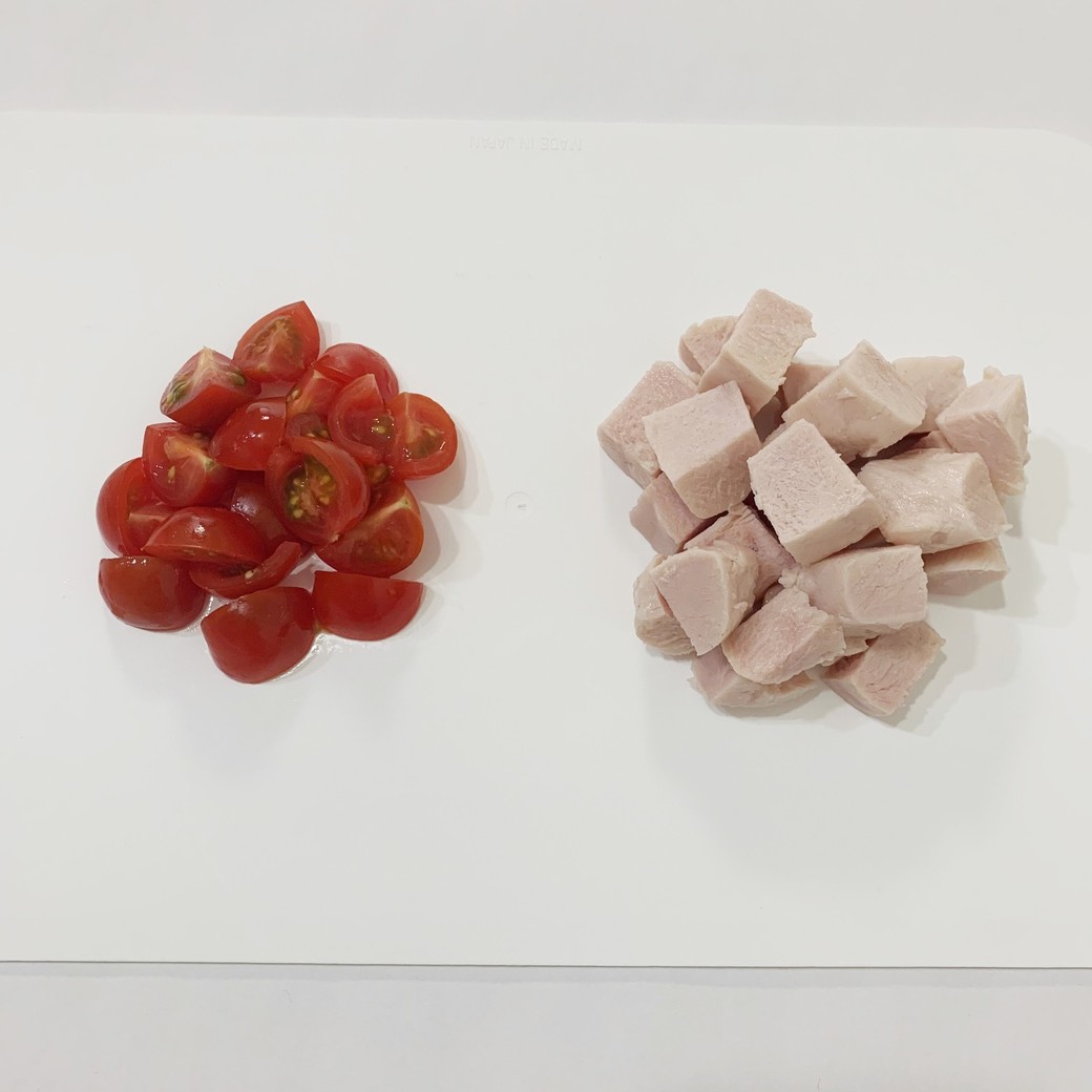 ダイエットレシピ「ミニトマトのチーズリゾット」作り方1