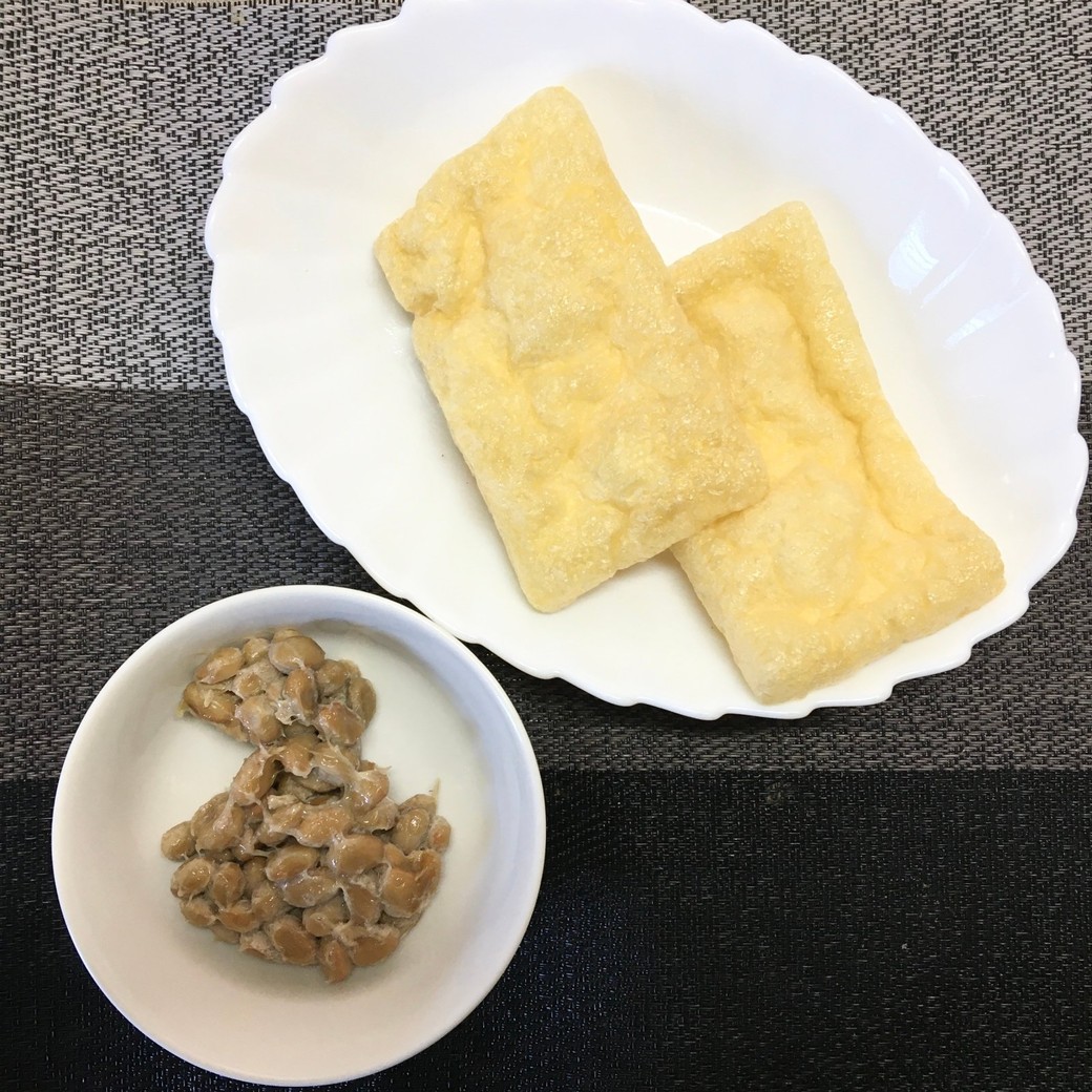 納豆と油揚げで簡単おつまみ