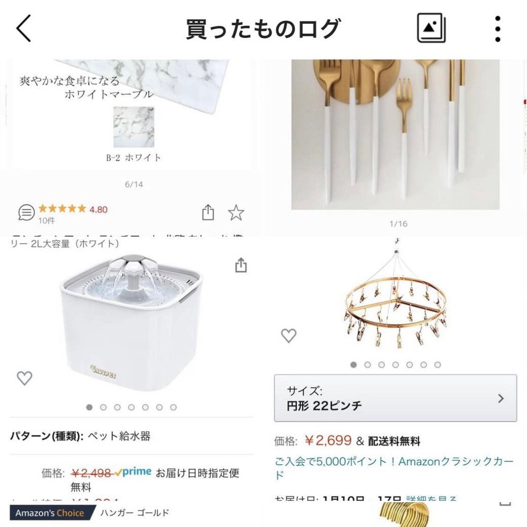 購入品リスト