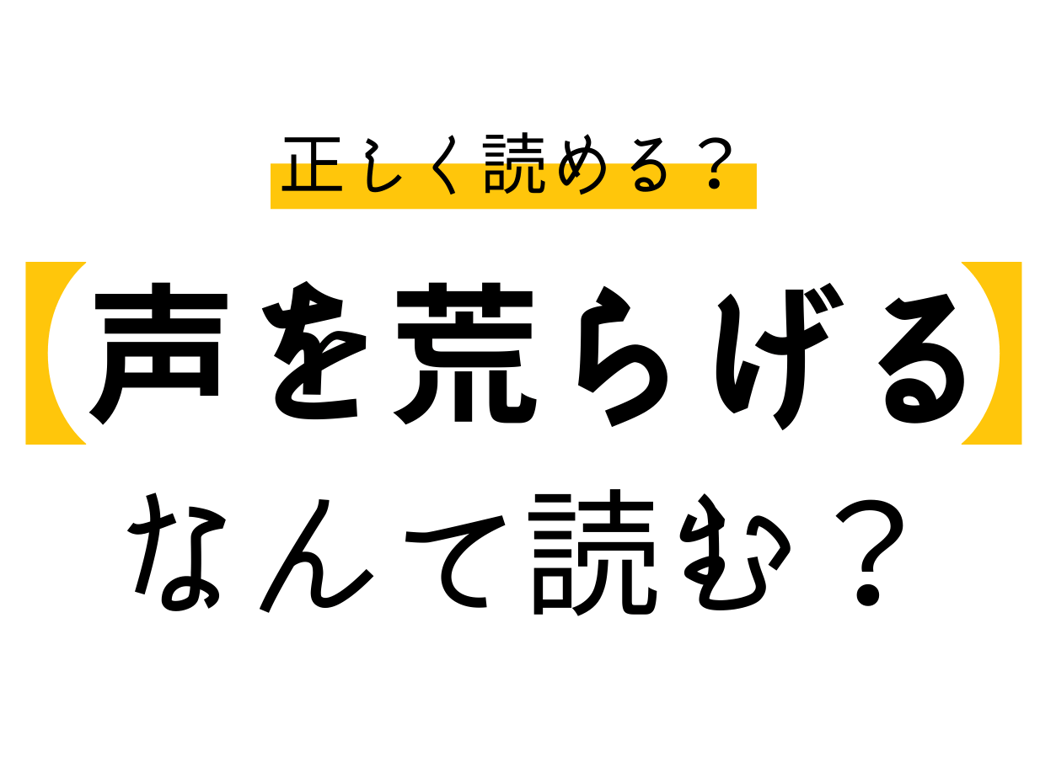 「声を荒らげる」あらげるって読んでない？