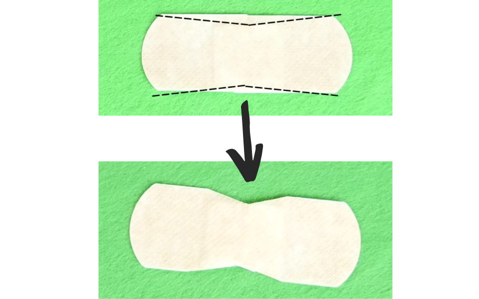 剥がれにくい絆創膏の切り方