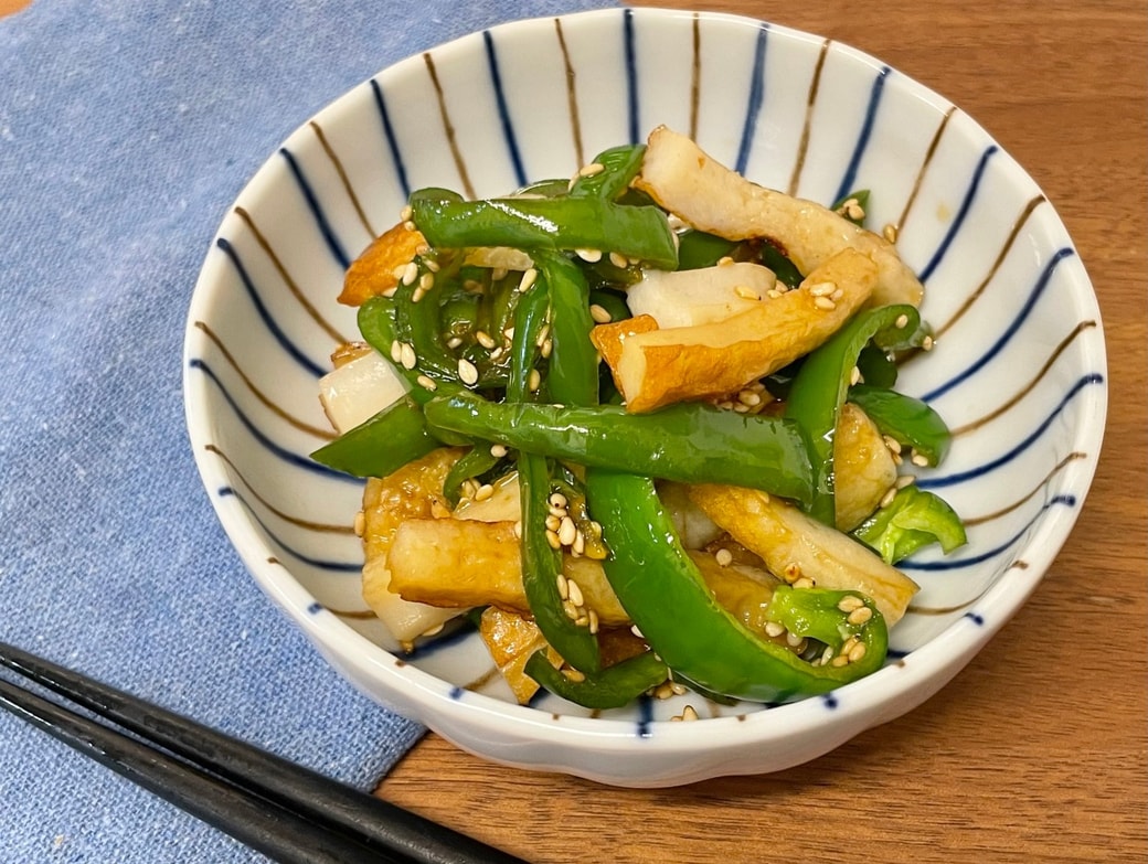 ピーマンとちくわの胡麻和え