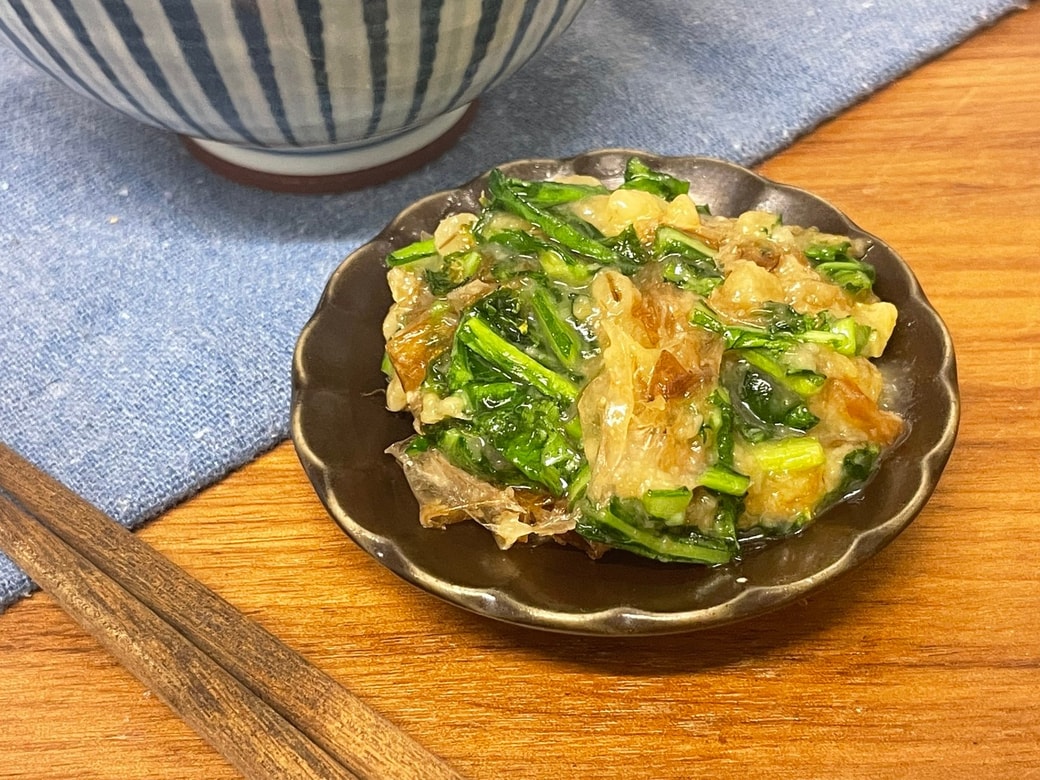 カブの葉の生姜味噌炒め