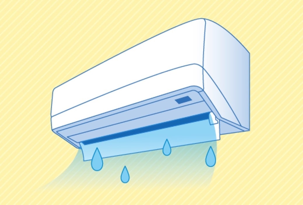 室内機から水漏れがないか確認