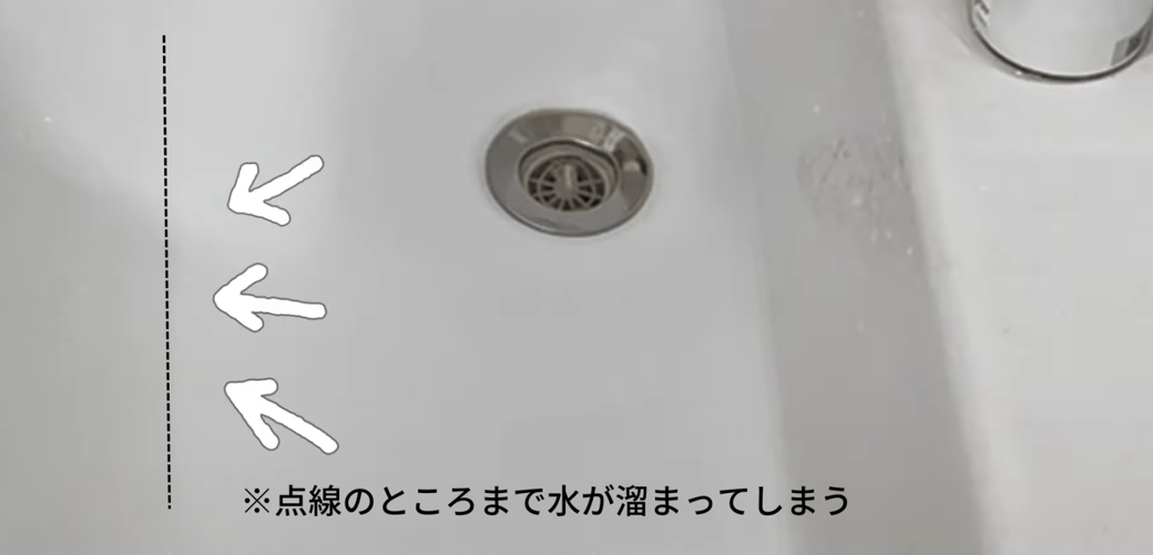 排水づまりが発生している洗面