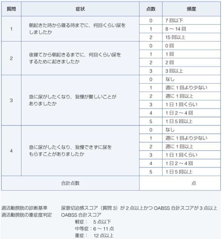 過活動膀胱症状質問票