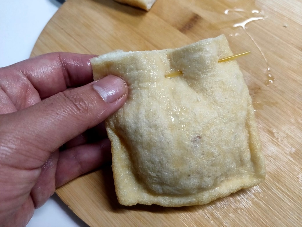 油揚げと卵の甘辛焼き