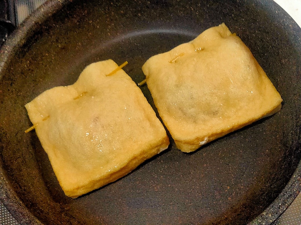 油揚げと卵の甘辛焼き