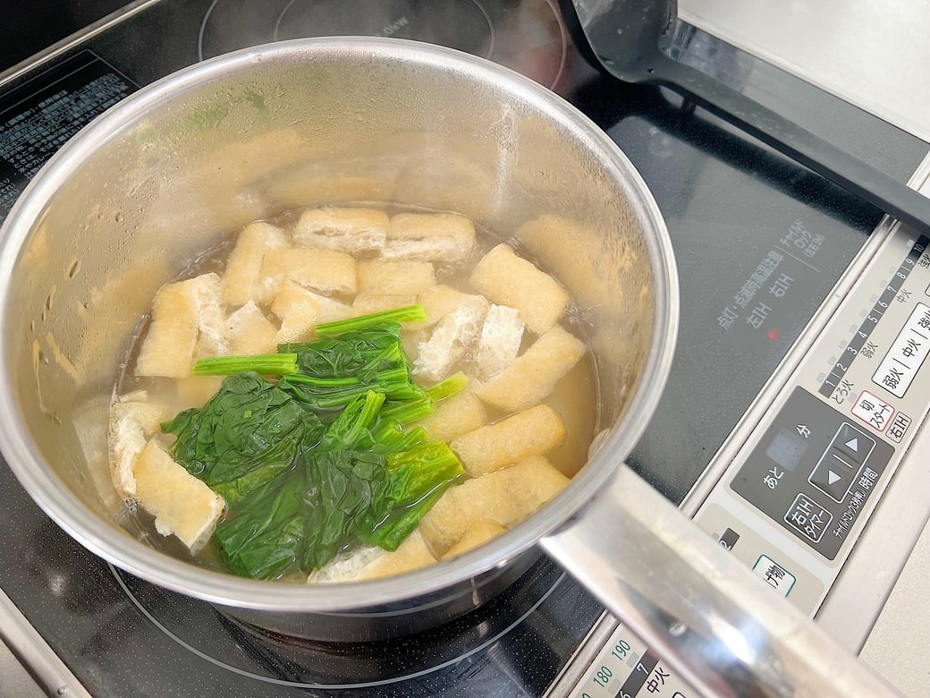 ちぢみほうれん草と油揚げ