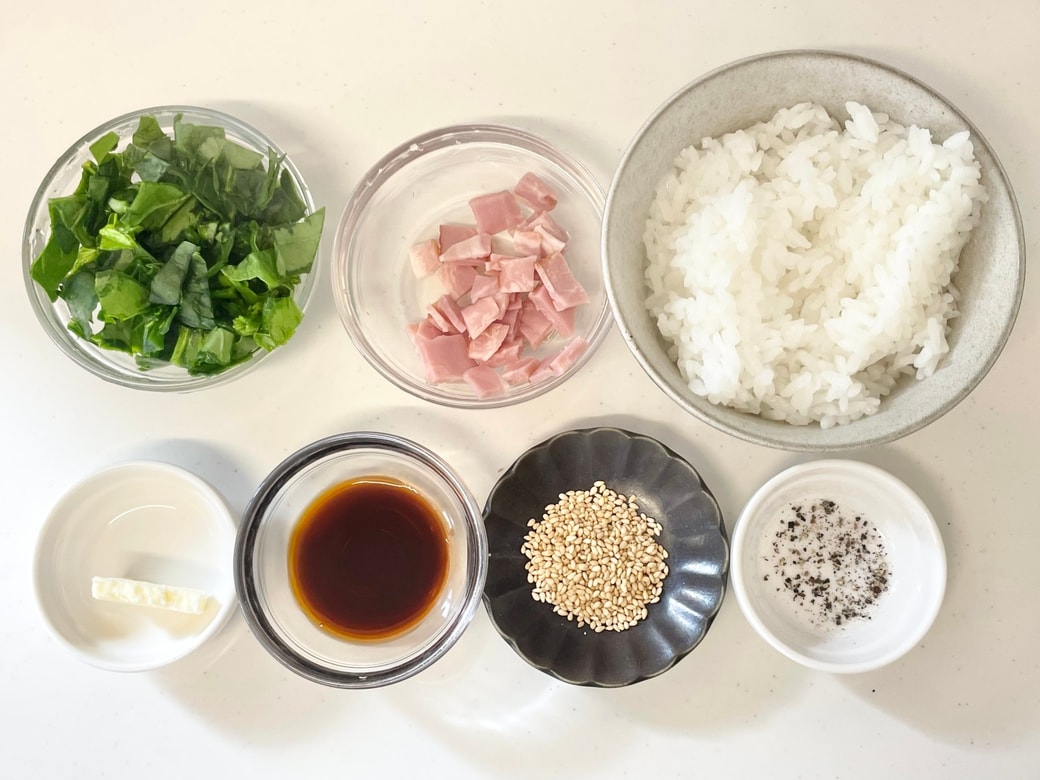 ほうれん草とベーコンの混ぜご飯