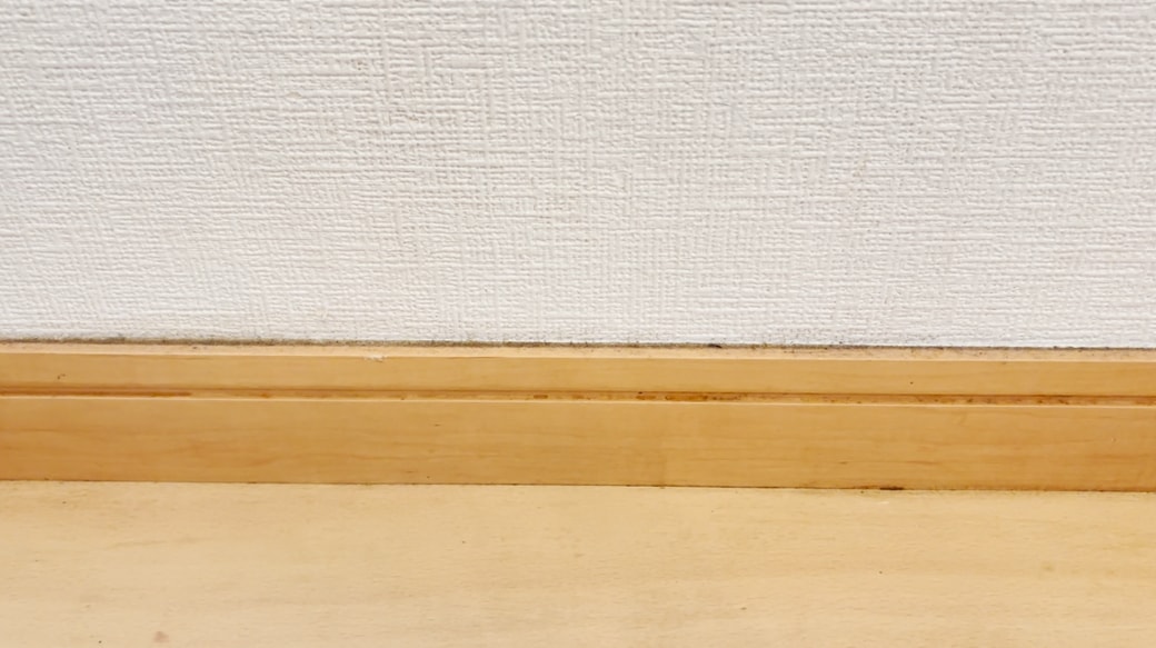 掃除する前の巾木の状態