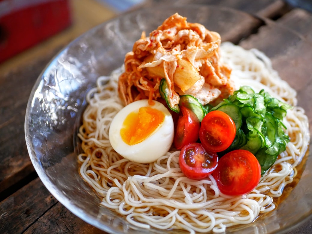 豚しゃぶキムチのぶっかけそうめん