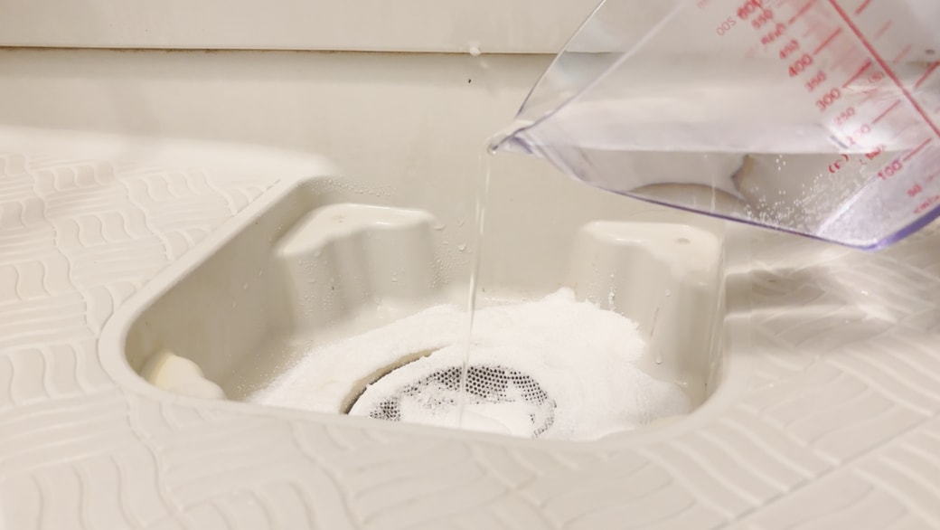 お湯をかける