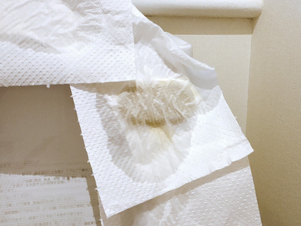 汚れが浮いてきた様子