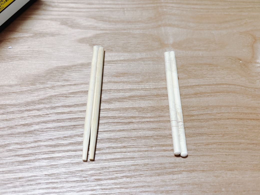 カットしたわりばし