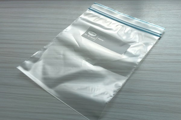 プラスチック食品保存袋1枚