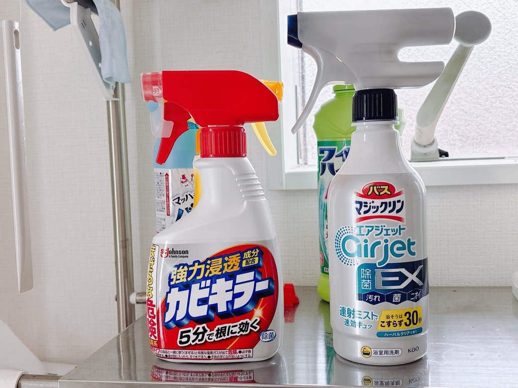 脱衣所に置いた洗剤類