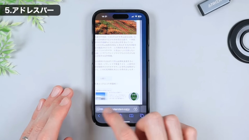 アドレスバーを左右にスワイプするだけ
