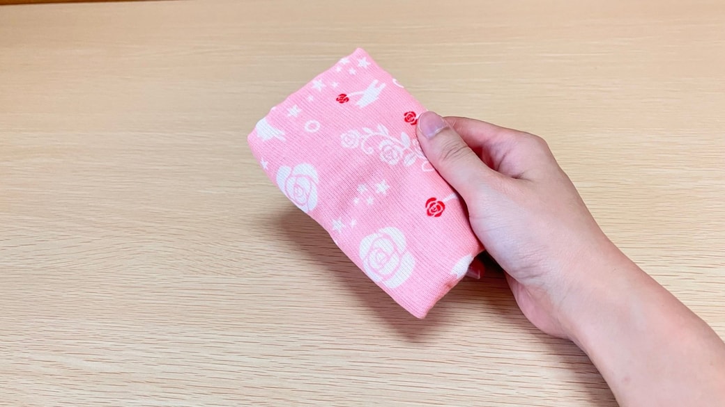 コンパクトになったタオルハンカチ