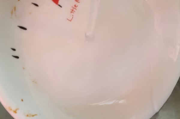 流水で簡単に落ちる