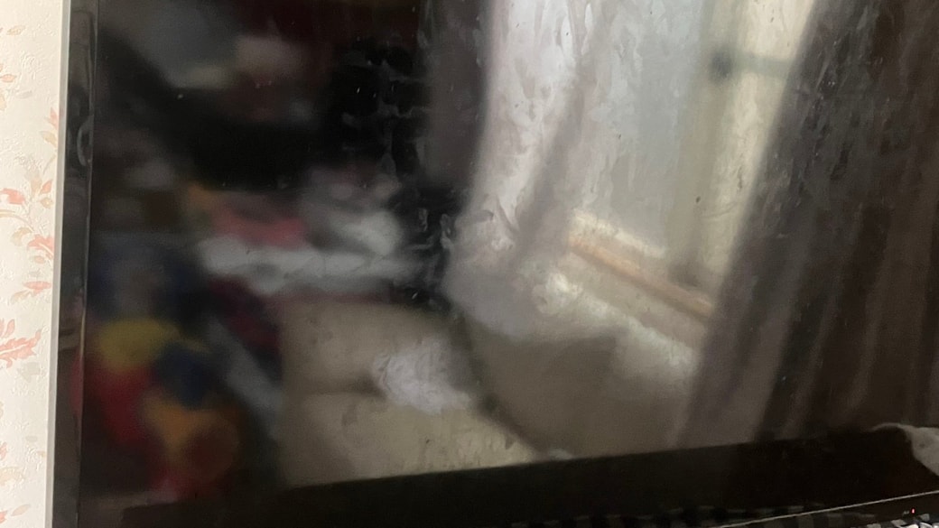 手垢で汚れたテレビ