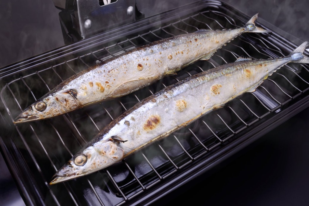 グリルで焼く魚