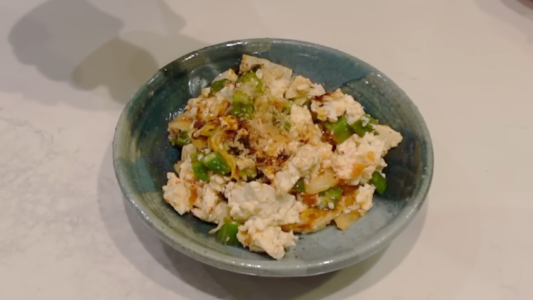 豆腐とキムチのおかか和え