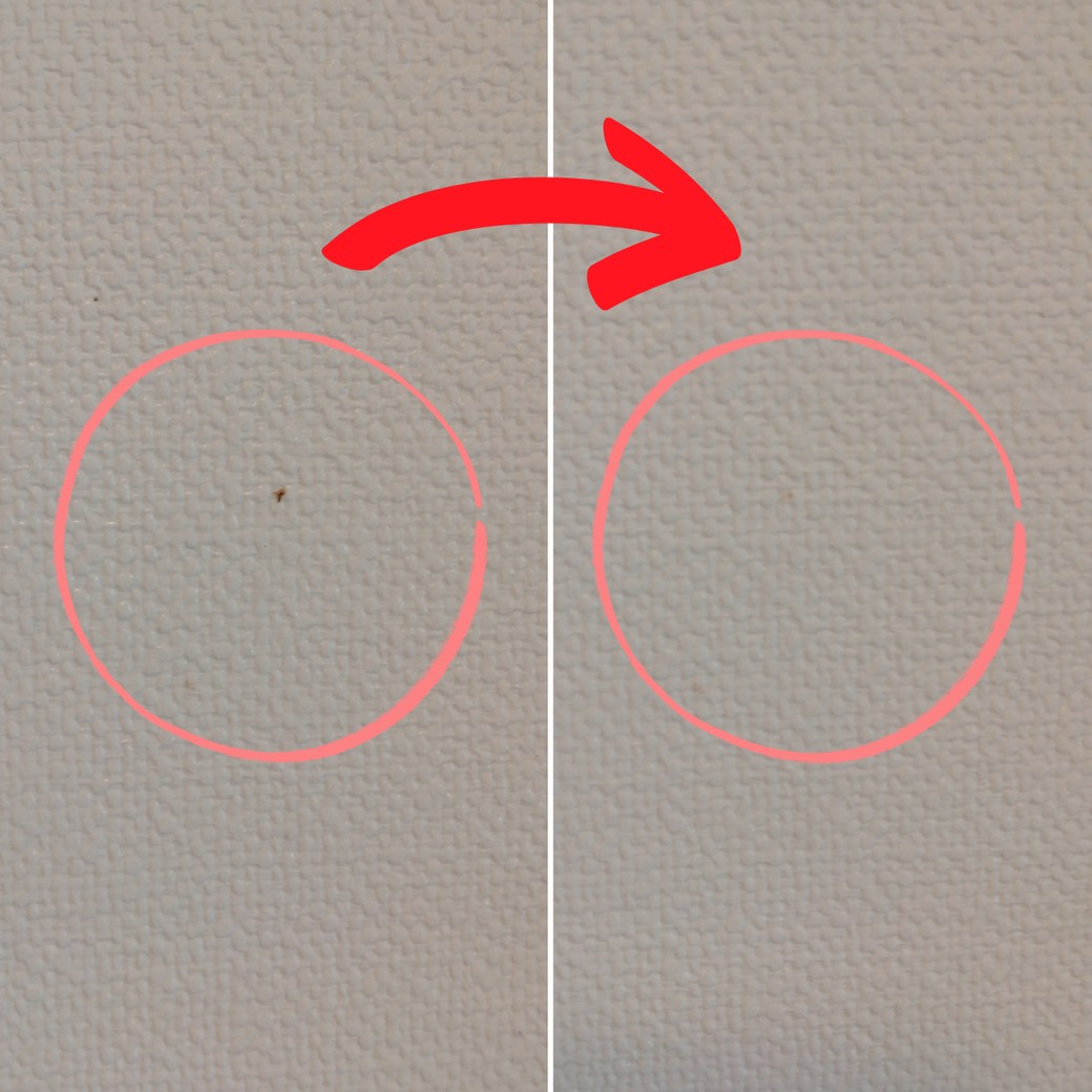 汚れがついた壁と汚れた落ちた壁